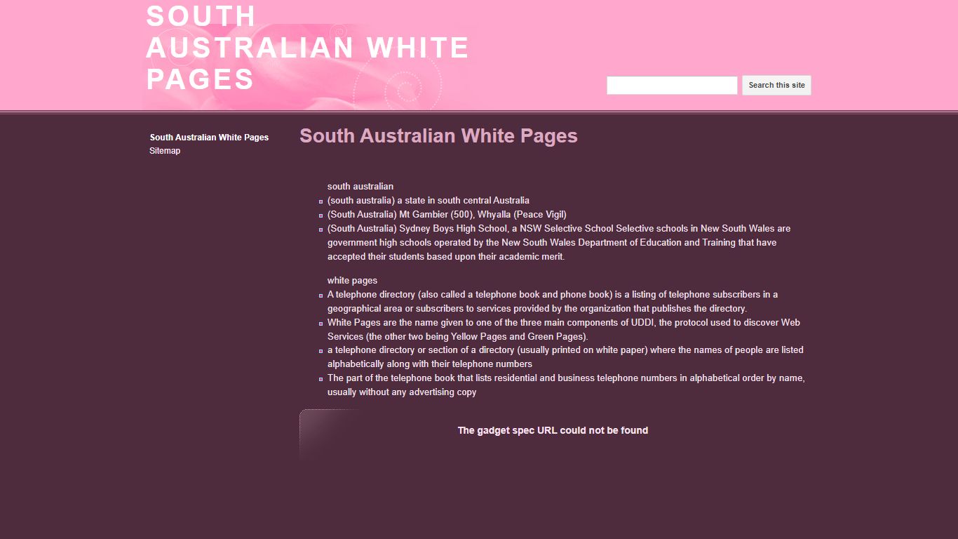 SOUTH AUSTRALIAN WHITE PAGES - Google